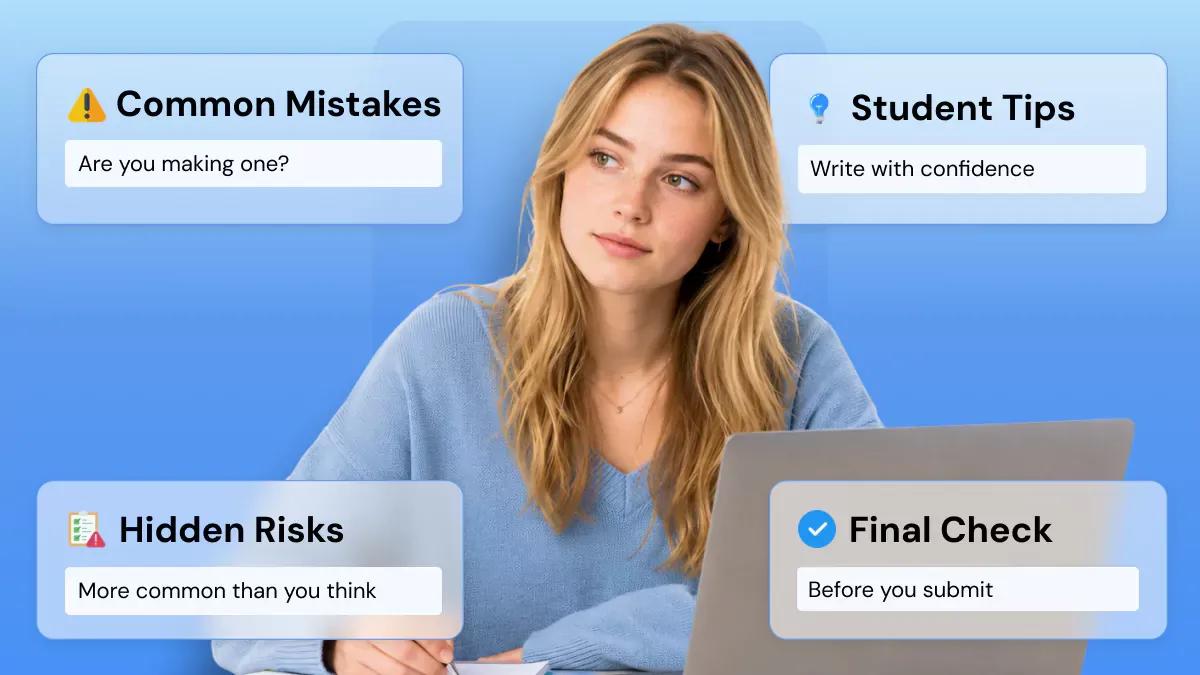 Student learning how to prevent plagiarism while writing a research paper