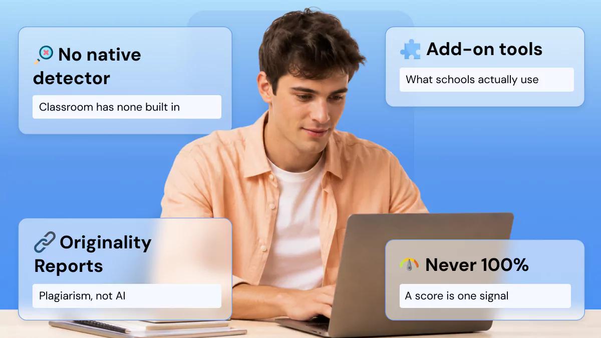 Student checking an assignment in Google Classroom before submitting it