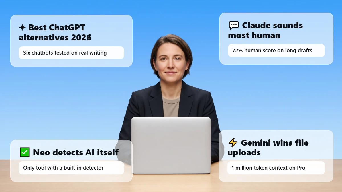 chatgpt alternative header comparing six AI chatbots