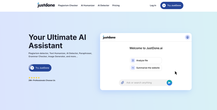 Justdone AI Landing Page