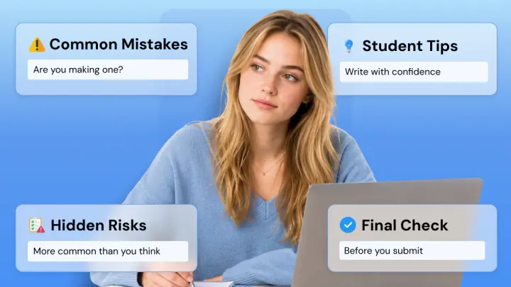 Student learning how to prevent plagiarism while writing a research paper