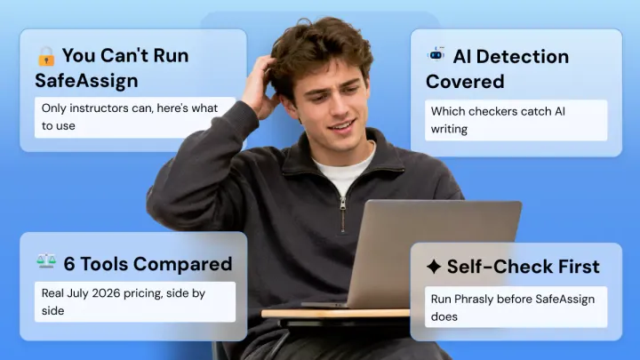Six SafeAssign alternatives students can run themselves, compared by price and AI detection